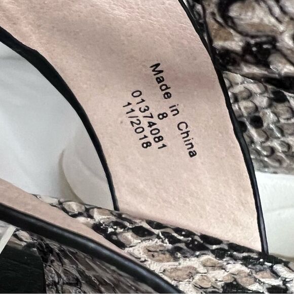 ASOS Snakeskin Leather Ankle Strap Stacked Sole Sandals Size 8 - Picture 2 of 10